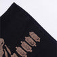 Black printed vintage crop top with skeleton motif