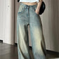 Faded high waisted baggy jeans
