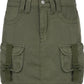 Green Cargo Parachute Mini Skirt with pockets