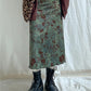 Vintage floral mesh midi skirt