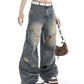 Deconstructed Faded Baggy Boyfriend Jeans