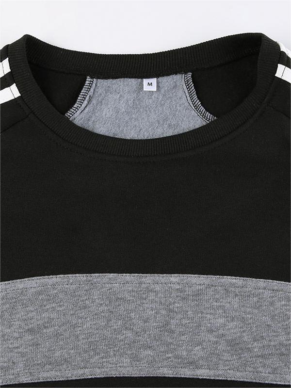 Retro Sport Contrast Colors Splice Sweatshirt