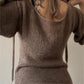 Backless lace up knit top with trumpet sleeves