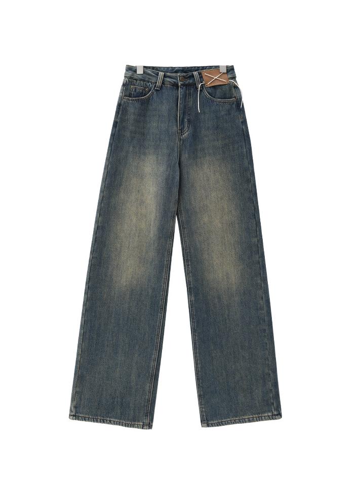 LUKE!!! Vintage Distressed Baggy Boyfriend Jeans with Slash Pockets / Vintage Distressed Baggy Boyfriend Jeans with Slash Pockets