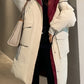 Classic contrast longline quilted jacket with hood 