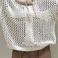 Long sleeve crochet knit top with cross motif