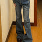 LUKE!!! Vintage Distressed Low Rise Flare Jeans / Vintage Ripped Flared Jeans with Low Waist