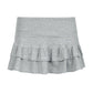 Flangeder mini skirt with low waist embroidered letters and ruffles