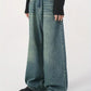 Men's vintage upcycle baggy jeans with faded effect