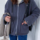 Classic solid color reversible jacket with hood and zip