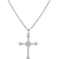 Vintage Kreuz Anhänger Halskette mit Strass