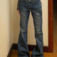 LUKE!!! Vintage Distressed Low Rise Flare Jeans / Vintage Ripped Flared Jeans with Low Waist