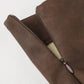 Brown vintage leather maxi skirt with back slit