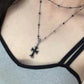 Kreuz Halskette mit Doppellagigen Perlen
