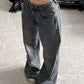 Vintage distressed boyfriend jeans with a wash effect