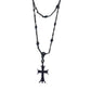 Kreuz Halskette mit Doppellagigen Perlen