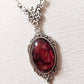 Vintage Gothic Red Oval Stone Pendant
