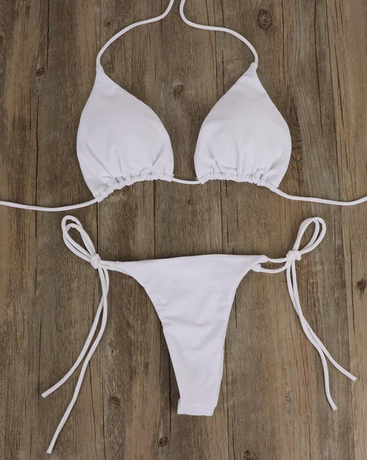 Monochrome micro bikini set with lacing