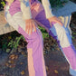 Pastel patchwork boyfriend jeans made of denim