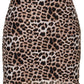 Leopard print mini skirt with mesh inserts