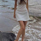 Weißes Vintage Sommer Strand Schlankes Minikleid