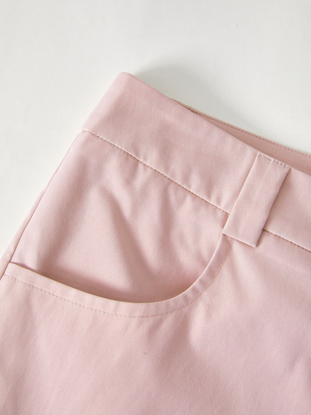 Ruffled Pink Cargo Pants with Straight Leg