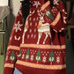 Vintage Pullover mit Rundhalsausschnitt und Weihnachtshirsch Print