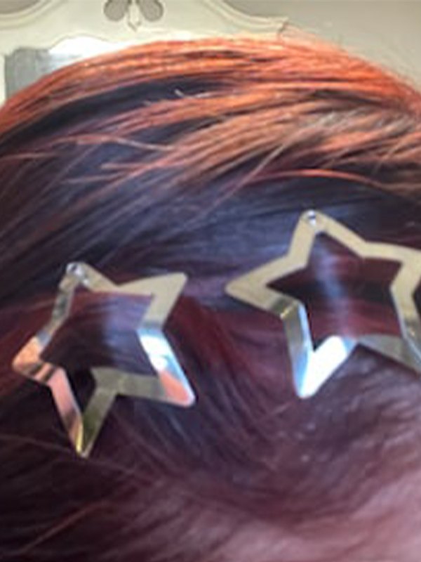 Silver star hair clip 5 piece set