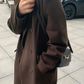 Brown vintage coat with lapel collar