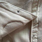 White classic oversize jacket with hood made of imitation lambskin