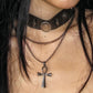 Punk Gothic Cross Choker Necklace