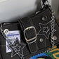Black denim Y2K shoulder bag with star sticker