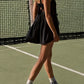Schwarzes Sweet Tennis Workout Minikleid mit Integriertem BH und Shorts