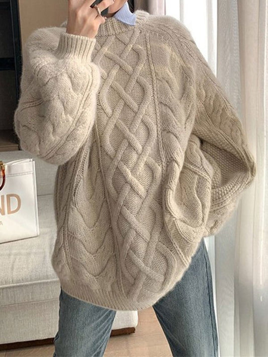 Oversized cable knit jumper