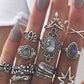 11-piece vintage ring set with different patterns