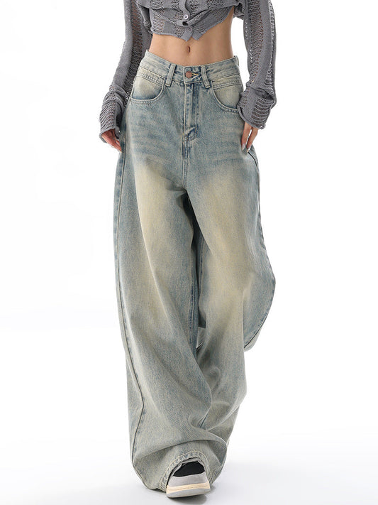 90s baggy boyfriend jeans with faded effect 
